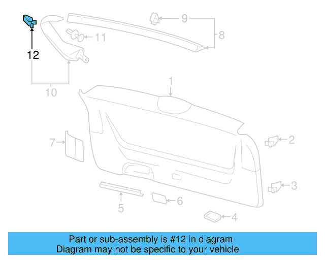 Side Gate Trim Pin 7H0-867-299-82V - View 9
