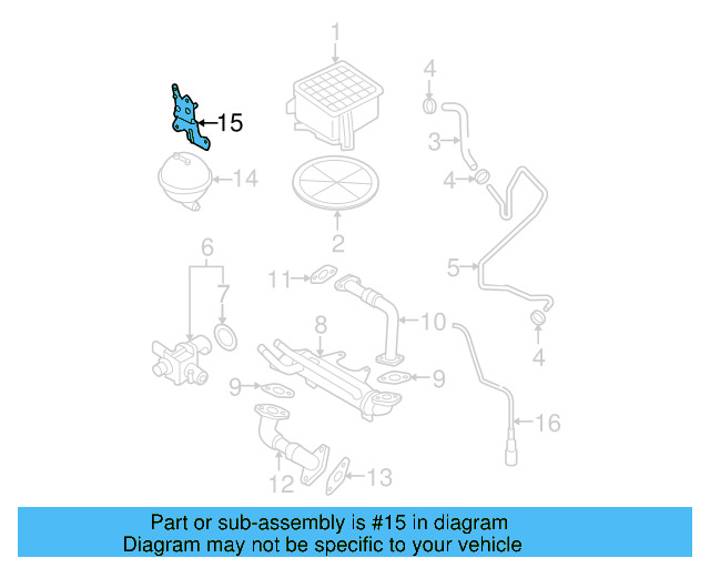 Vacuum Reservoir Bracket 038-129-811-C - View 3