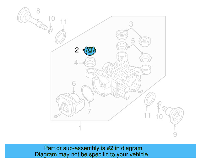 Differential Assembly Upper Bushing 3C0-599-438-D - View 24
