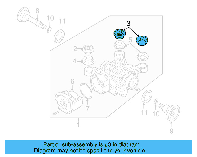 Differential Assembly Upper Bushing 3C0-599-437-D - View 19