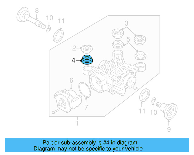 Differential Assembly Upper Bushing 3C0-599-437-D - View 11