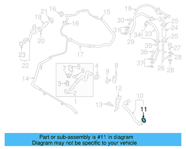 Water Inlet Tube Seal 059-121-437 - View 5