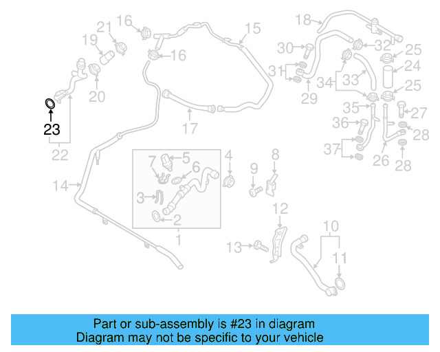 Water Inlet Tube Seal 059-121-437 - View 4