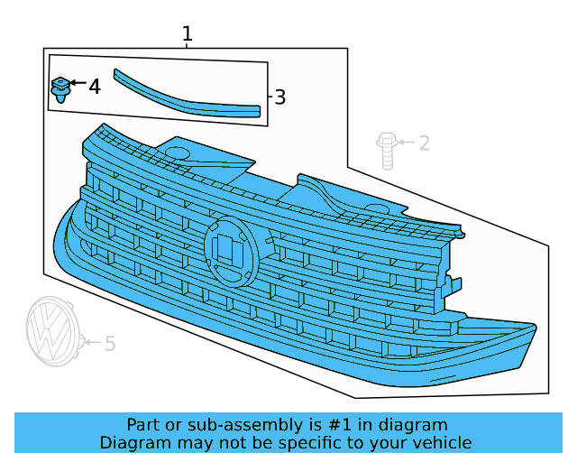 Grille Assembly 3CM-853-651-N-LDB - View 5