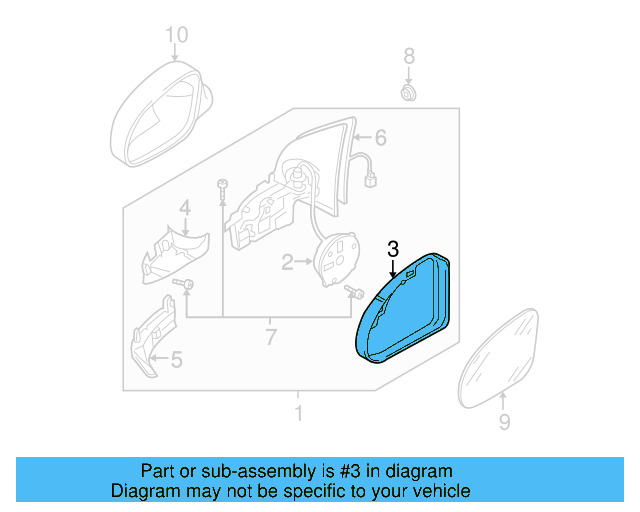 Door Mirror Trim Ring 1K0-857-601-9B9 - View 14