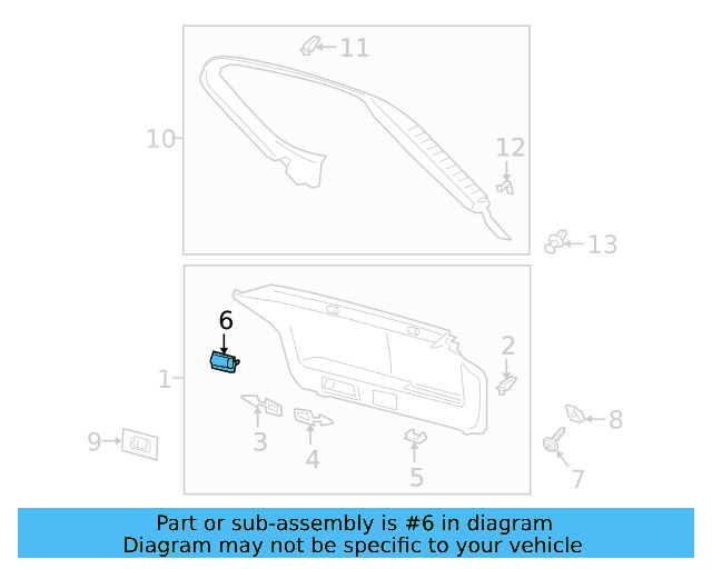 Lower Center Pillar Trim Clip 4A0-867-276-B - View 202
