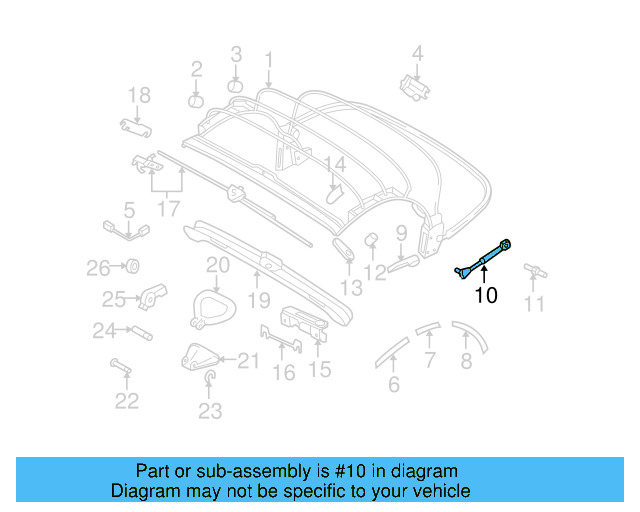 Convertible Top Strut 1Y0-871-678-A - View 5