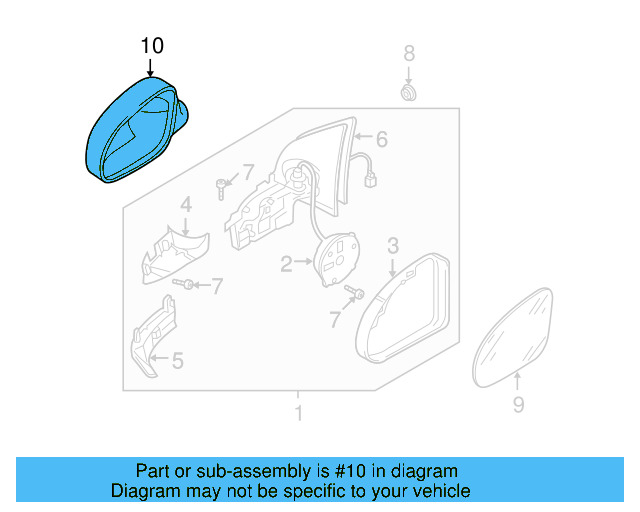 Door Mirror Cover (Unpainted) 1k0857538gru - View 11