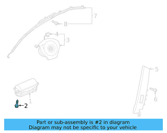 Passenger Air Bag Bolt N-910-935-02 - View 4