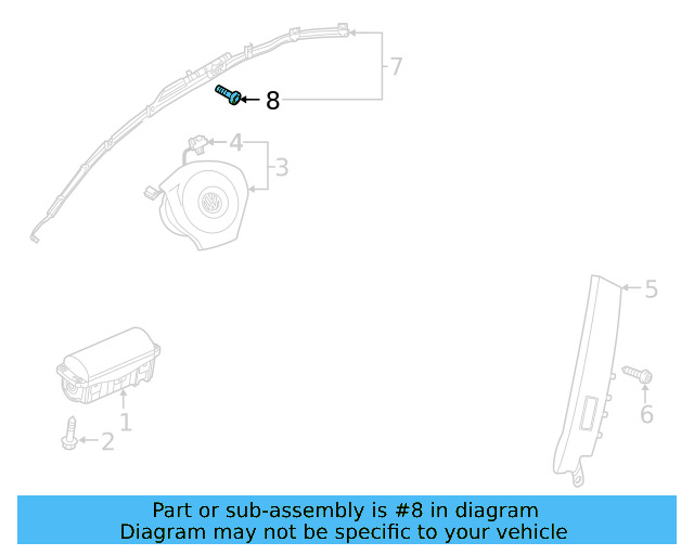 Head Air Bag Bolt WHT-004-633 - View 2