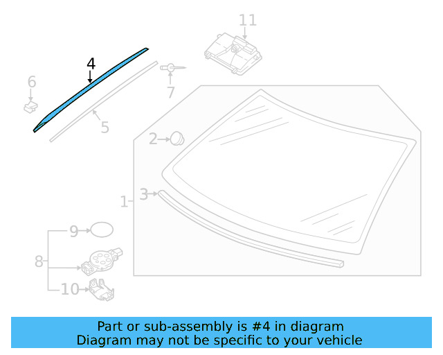 Windshield Molding 17A-854-328-5AP - View 5