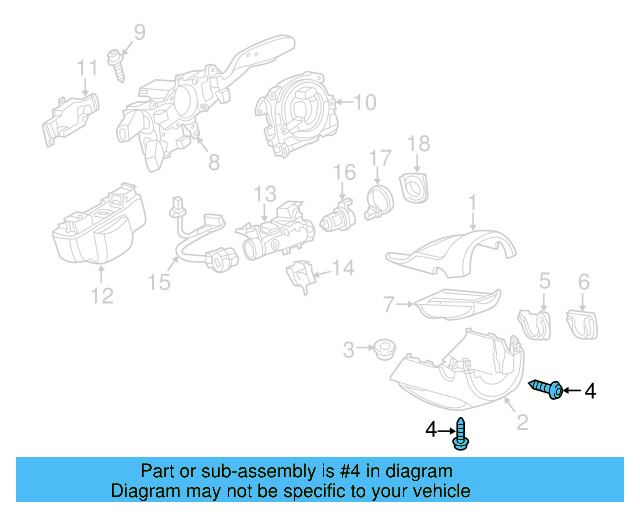 Lower Column Cover Screw N-909-446-03 - View 8