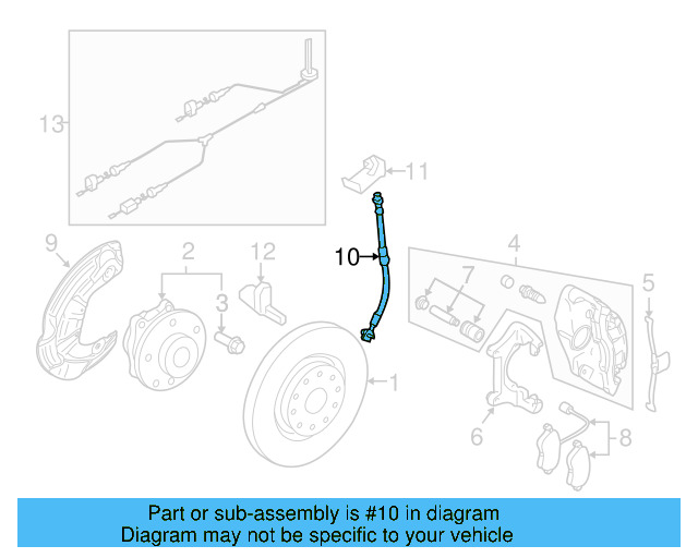 Brake Hose 3C0-611-701-J - View 7