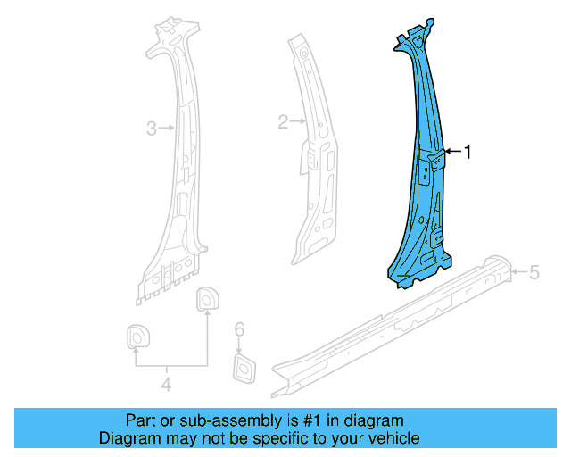 Center Pillar Reinforced 7P0-809-607-A - View 3