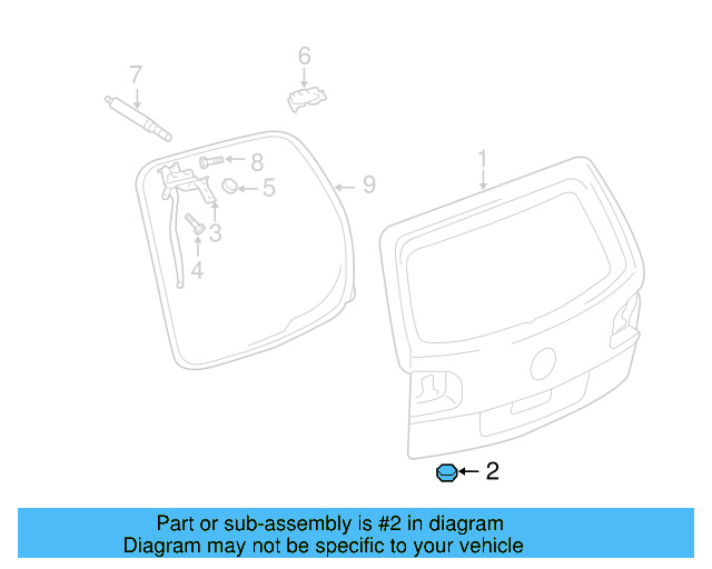 Lift Gate Plug 7L0-899-188 - View 3