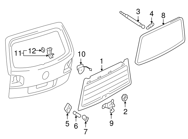 Back Glass Wiper Arm Cap 7L6-845-227-E
