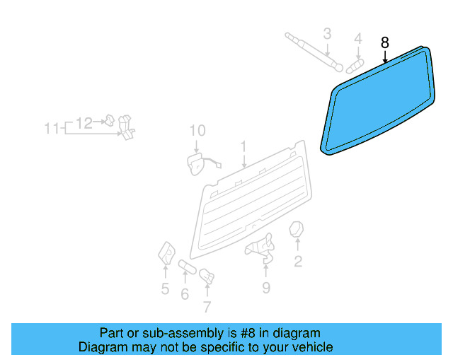 Back Glass Weatherstrip 7L6-845-521-E - View 3