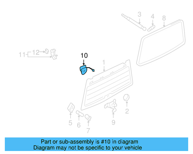 Back Glass Wiper Arm Cap 7L6-845-227-E - View 10
