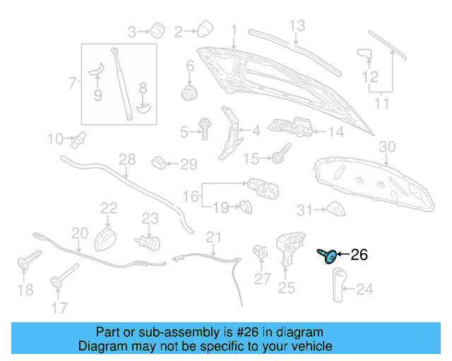 Hood Release Handle Screw N-905-488-03 - View 8