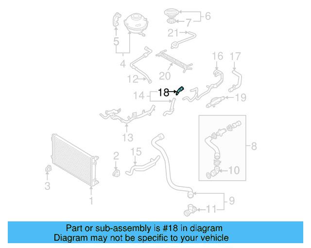 Upper Hose Coupling 1C0-122-291 - View 32