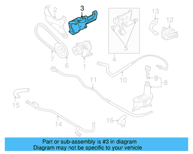 Power Steering Pump Rear Bracket 028-145-521-B - View 3
