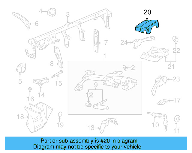 Upper Column Cover 1K0-858-560-9B9 - View 8