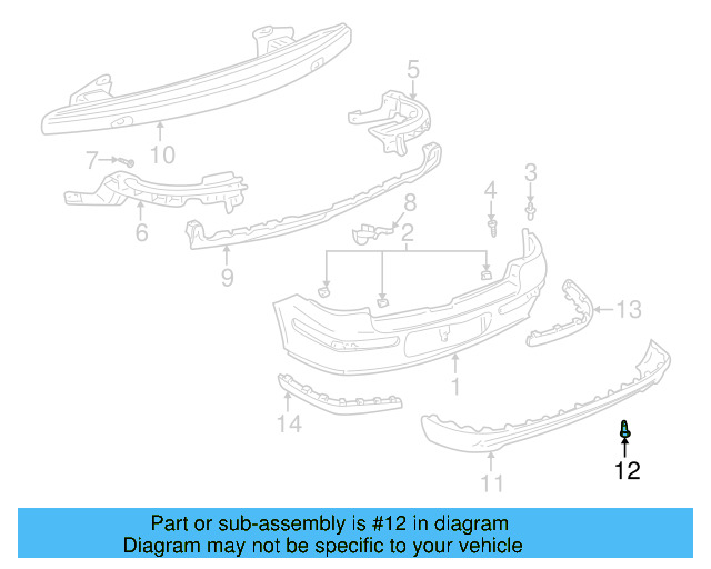 Bumper Cover Bolt N-019-700-5 - View 8