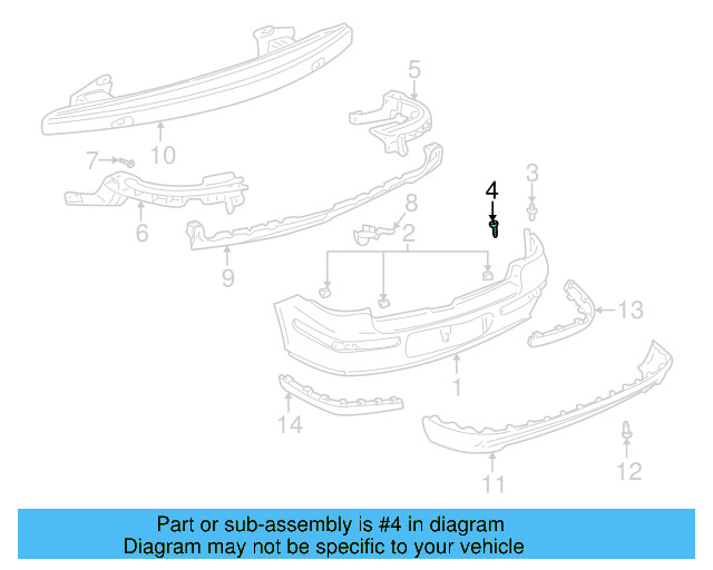 Bumper Cover Bolt N-019-700-5 - View 5