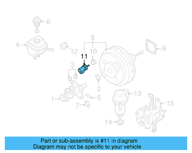 Power Brake Booster Vacuum Sensor 7E0-907-643 - View 6