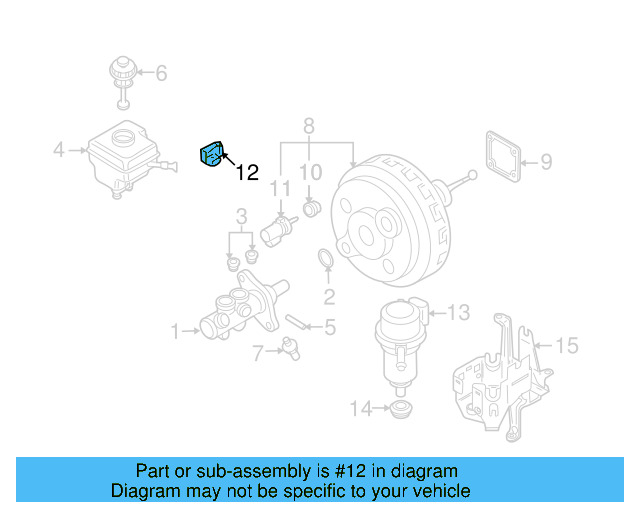 Power Brake Booster Vacuum Sensor 7E0-907-643 - View 9