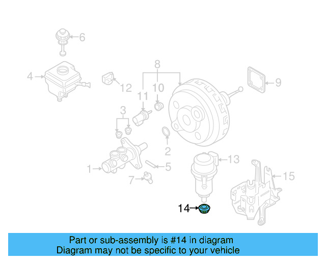 Power Brake Booster Vacuum Pump Insulator 8E0-614-177-A - View 8