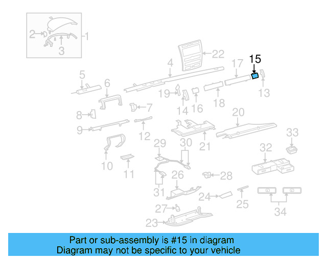 Outer Molding 3D1-815-744-B-3T4 - View 2