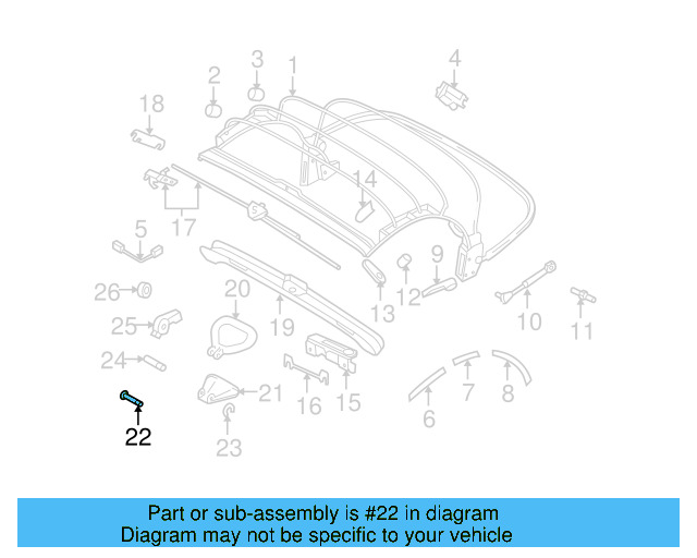 Convertible Top Latch 1Y0-871-547-D - View 10