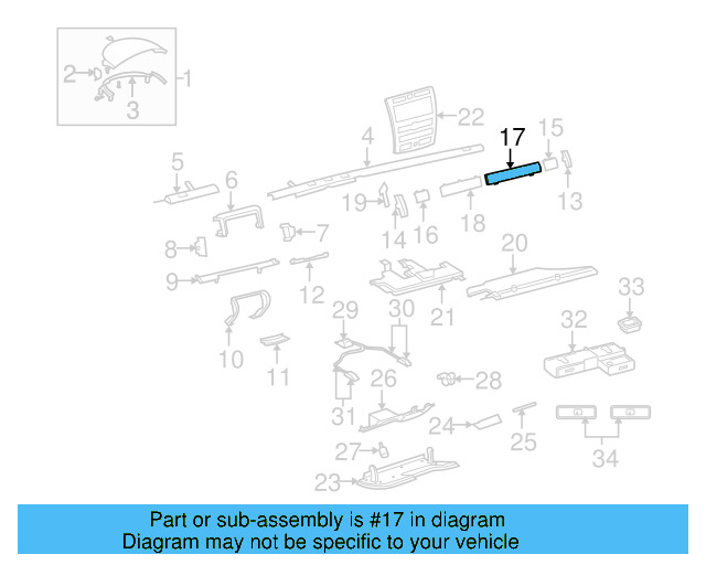 Inner Molding 3D1-853-189-D-2WE