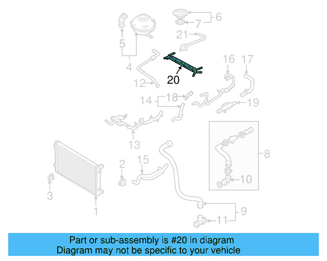 Cooler Pipe 1J0-201-894-A - View 3