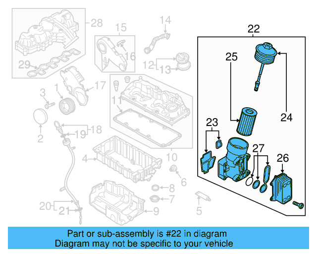 Oil Filter Housing 03L-115-389-H - View 4