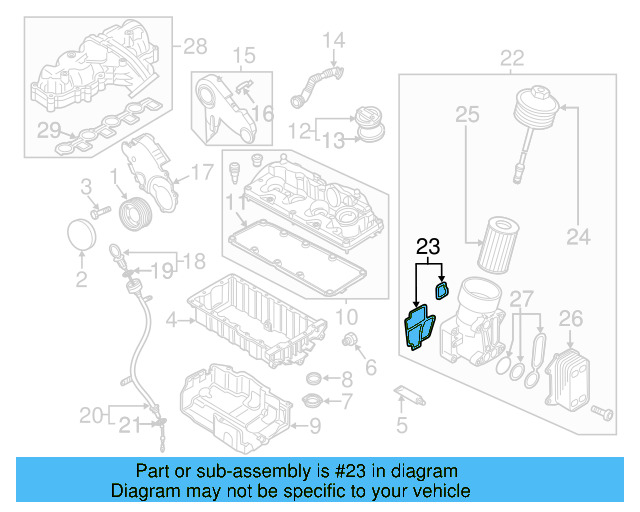 Oil Filter Housing Gasket Set 03L-198-441 - View 6