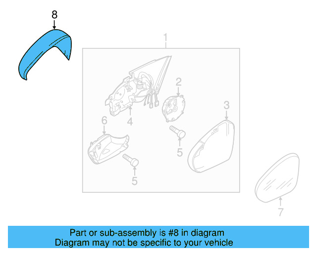 Mirror Cover (Unpainted) 5k0857538gru - View 6