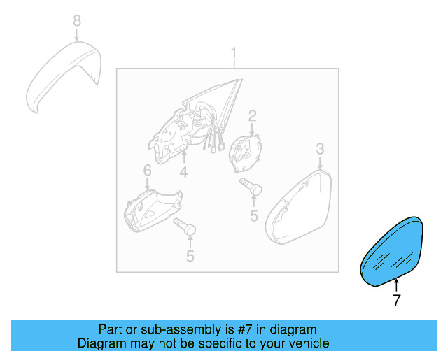 Mirror Glass 5K0-857-521-A - View 17