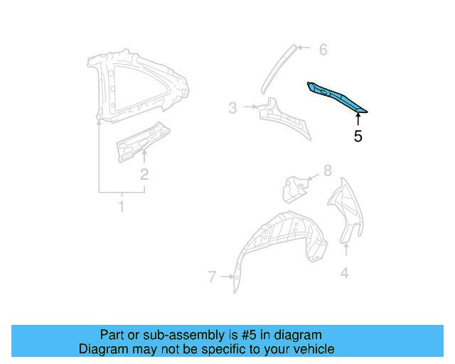Quarter Panel Gutter 1C0-809-642-A - View 5
