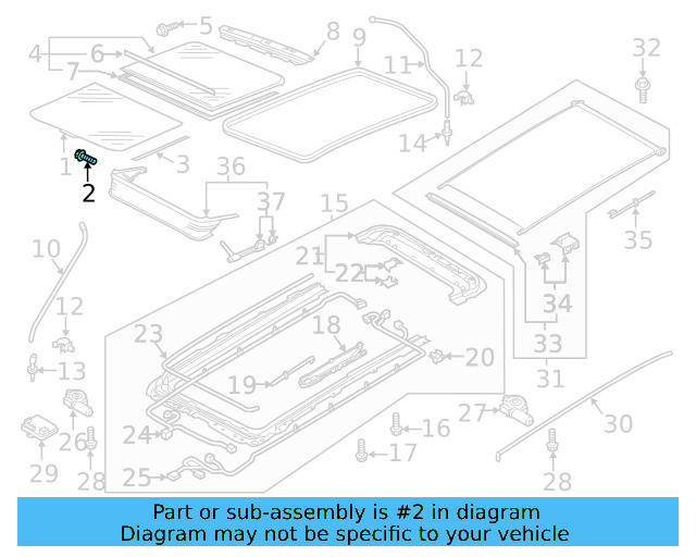 Sunroof Glass Hardware Kit 4L0-898-057 - View 11