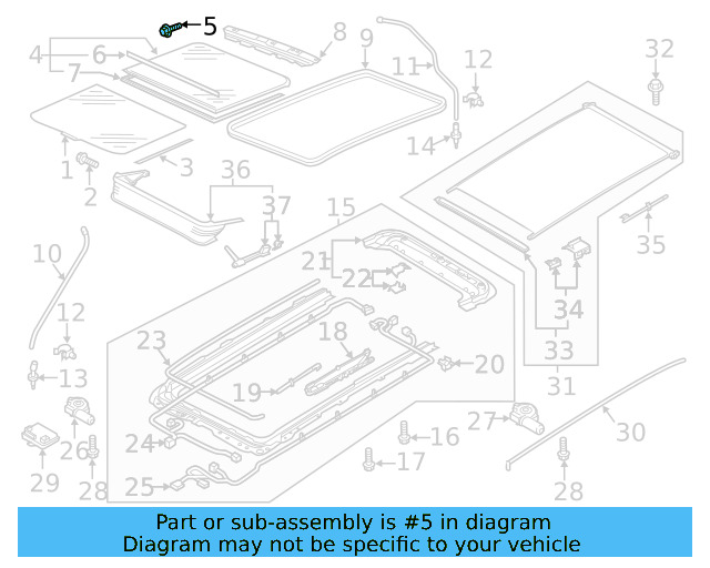 Sunroof Glass Hardware Kit 4L0-898-057 - View 12