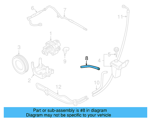 Power Steering Suction Hose 8D0-422-887-L - View 6
