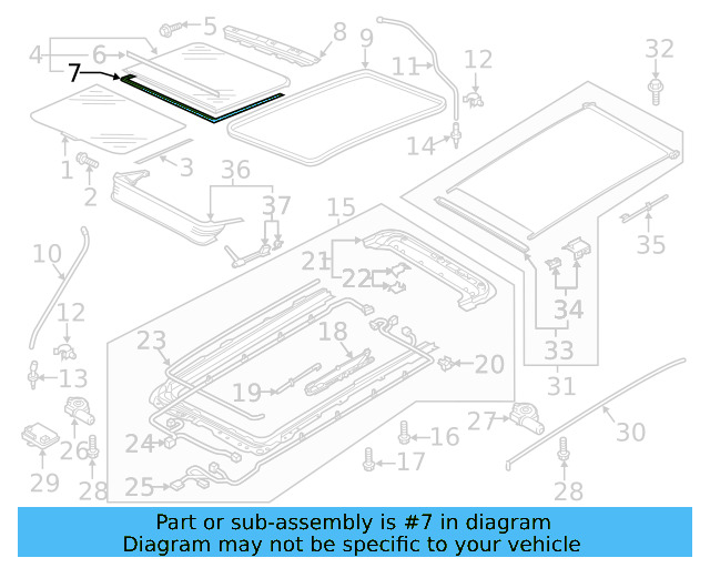 Rear Glass Lower Seal 3G9-877-297 - View 8