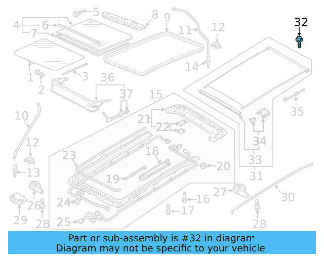 Sunshade Hardware Kit 8R0-898-057 - View 11
