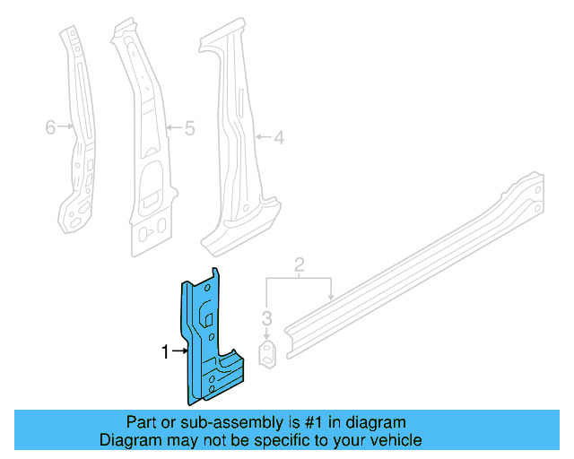 Hinge Pillar Reinforced 5G0-809-203-A - View 12