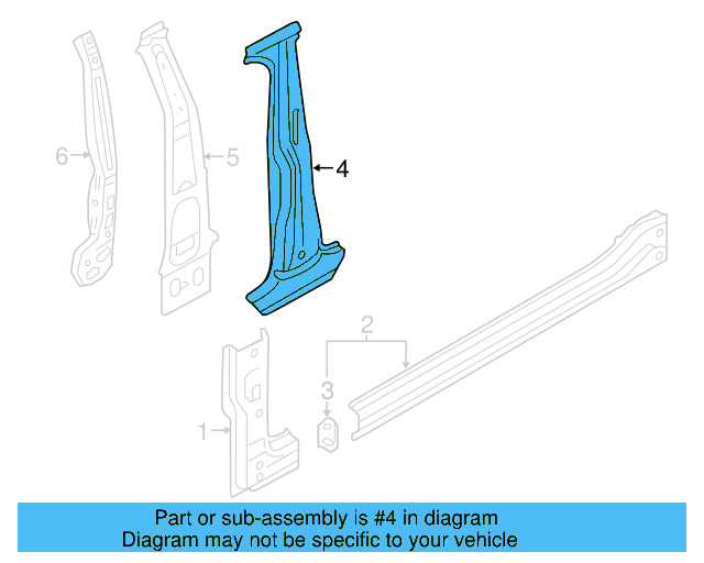 Center Pillar Reinforced 5G4-809-220-D - View 7
