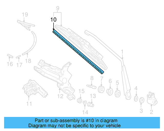 Back Glass Wiper Blade Refill 895-955-429-A - View 37