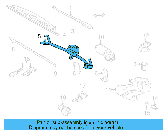 Wiper Transmission 8D1-955-603-A - View 3