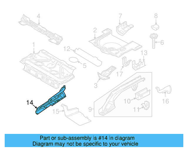 Floor Side Rail Reinforcement 1Y0-813-088-F